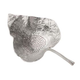 Tin Leaf Tea Strainer Handmade Patterned Tea Infuser Chinese Style Tea Strainer Tea Filter Kung Fu Tea Accessory,Silver