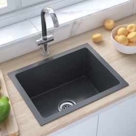 Handmade Kitchen Sink Black Stainless Steel