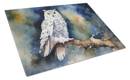 NEW Snowy Owl Glass Cutting Board Decorative Tempered Glass Kitchen Cutting and Serving Board Large Size Chopping Board