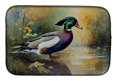 Wood Duck Dish Drying Mat Absorbent Dish Drying Mat Pad for Kitchen Counter Dish Drainer Mat for Countertop, 14 x 21", Multicolor