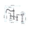 Bridge Dual Handles Kitchen Faucet With Pull-Out Side Spray in