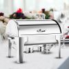 SOGA 2X 3L Triple Tray Stainless Steel Roll Top Chafing Dish Food Warmer