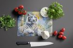 NEW White Tiger Glass Cutting Board Decorative Tempered Glass Kitchen Cutting and Serving Board Large Size Chopping Board