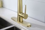 Gold Kitchen Faucets with Pull Down Sprayer, Kitchen Sink Faucet with Pull Out Sprayer, Fingerprint Resistant, Single Hole Deck Mount