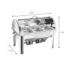 SOGA 2X 3L Triple Tray Stainless Steel Roll Top Chafing Dish Food Warmer