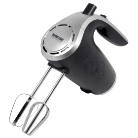 Better Chef 5-Speed 150W Hand Mixer with Silver Accents and Storage Clip (Color: black)