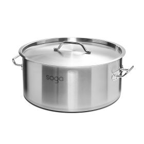 SOGA Stock Pot 17L Top Grade Thick Stainless Steel Stockpot 18/10 (Material: Stainless)