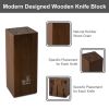 CHUSHIJI Knife Sets for Kitchen with Block and Sharpener 7-Pieces Premium Stainless Steel Kitchen Knife Sets with Block - Hard Wood Brown Knife Block